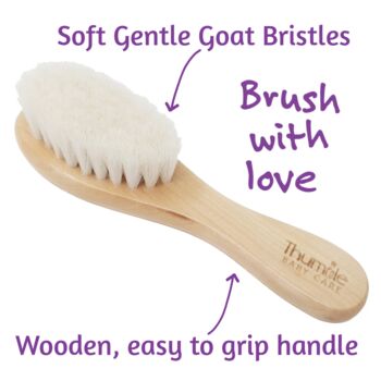Thumble Baby Care Natural Wooden Baby Hair Brush, 3 of 7