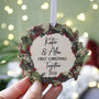 First Christmas Together Couples Wreath Tree Decoration, thumbnail 7 of 8