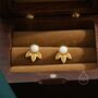 Sterling Silver White Opal And Leaf Motif Stud Earrings, thumbnail 2 of 12