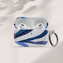 Blue Leaves Air Pod Case Whith Keychain, thumbnail 1 of 6