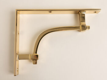 Polished Brass Vintage Style Solid Brass Shelf Brackets, 8 of 8
