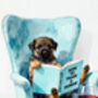 Your Own Dog Reading Book Wall Art Print, Customise Colours And Book Title, thumbnail 8 of 12