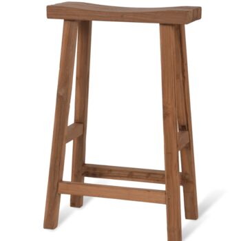 St Mawes Reclaimed Teak Outdoor Bar Stool, 3 of 3