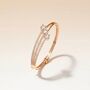 Brass Three Layer Zircon Luxury Wrist Bangle Bracelet, thumbnail 1 of 4