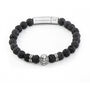 Personalised Men's Silver Plated Lion Beaded Bracelet, thumbnail 7 of 8