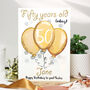 Personalised Gold Balloons Age Birthday Card, thumbnail 9 of 12