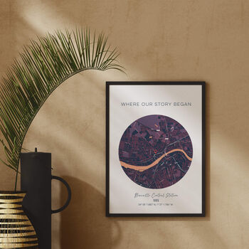'Where We First Met' Personalised Location Map Print, 5 of 12