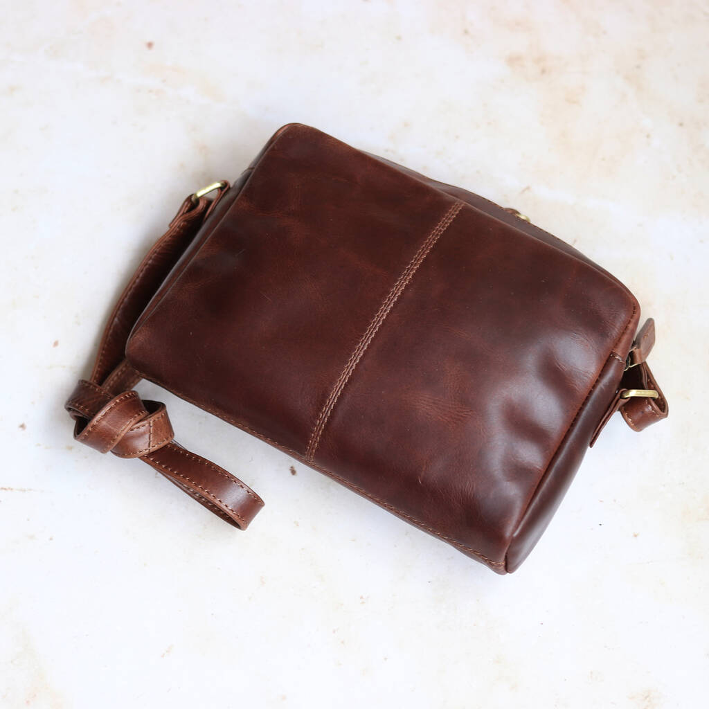 Leather Crossbody Bag With Pocket, Brown By The Leather Store ...