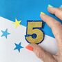 Glitter, Number Shaped Birthday Badge, thumbnail 2 of 6