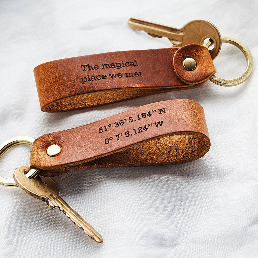 Leather Coordinate Keyring, 1 of 3