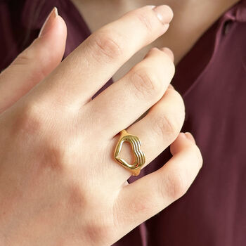 Love Sign Gold Plated Ring, 2 of 5