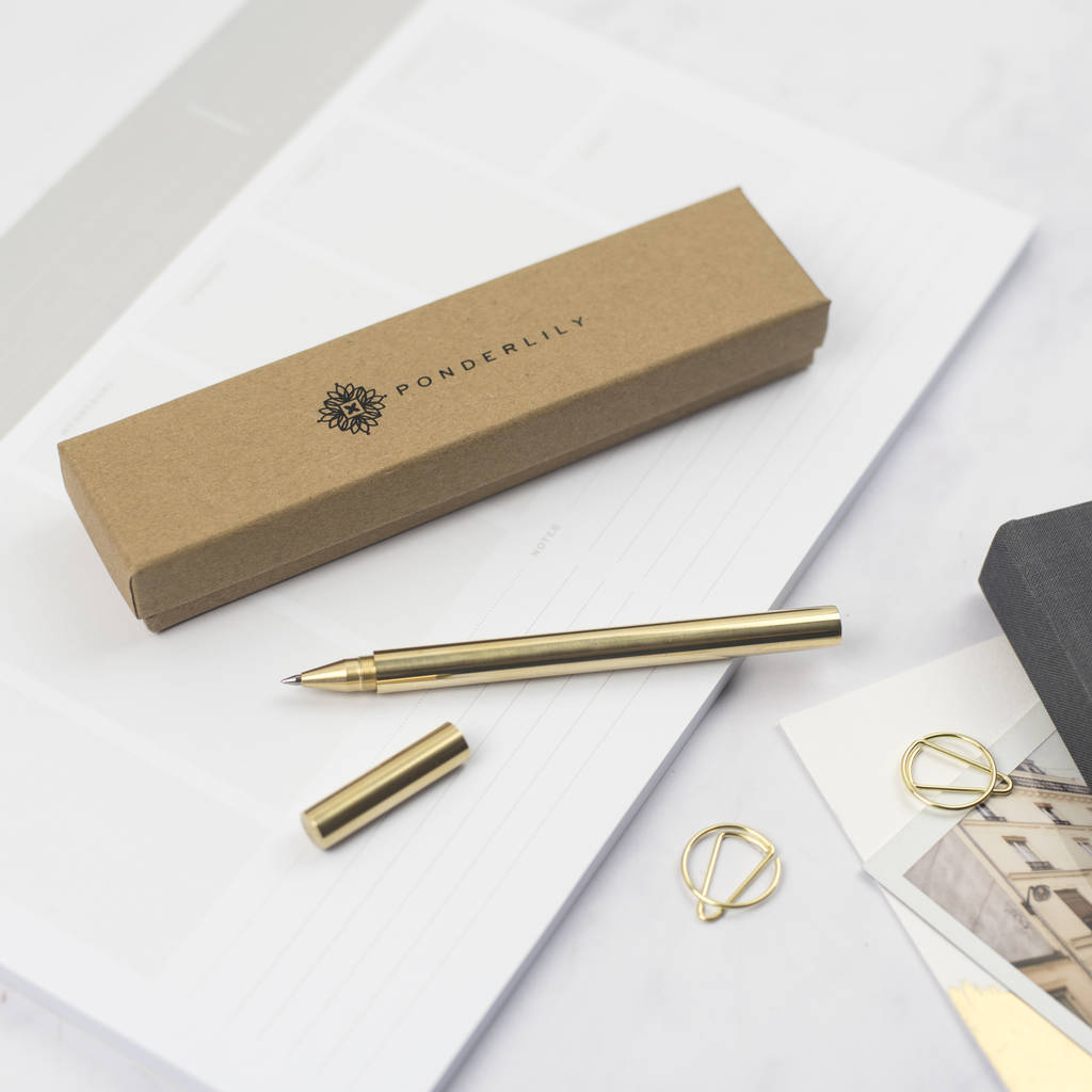 Modern Brass Pen In Stylish Presentation Box, 1 of 4