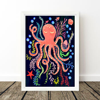 Colourful Octopus Nursery Wall Art, 6 of 9