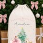 Extra Large Luxury Personalised Christmas Sack Pink Ballerina, thumbnail 1 of 2