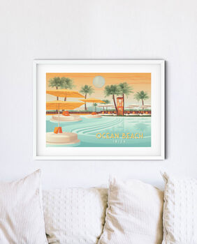 Ocean Beach Nightclub Ibiza Travel Poster Art Print, 3 of 8