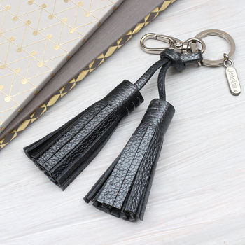 Personalised Luxury Nappa Leather Tassel Key Ring, 12 of 12