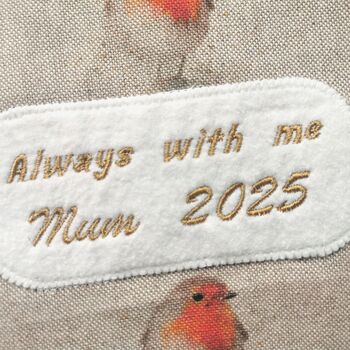 Personalised Robin Cushion, Remembrance Pillow Keepsake, 2 of 10
