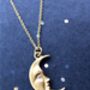 Solid Gold Moonface Necklace With Real Diamond Eye, thumbnail 5 of 12