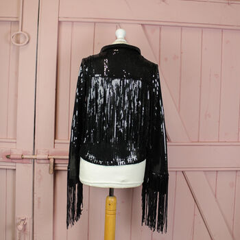 Shimmering Black Sequin Jacket, 4 of 8