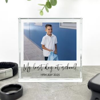 Personalised School Photo Freestanding Crystal Token For Start Of School And School Leavers, 4 of 5