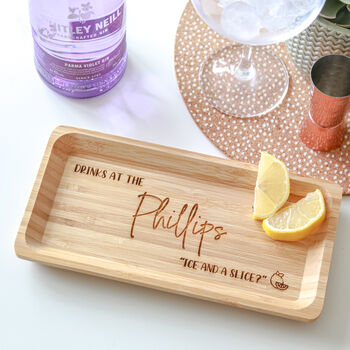 Personalised Bamboo Family Drinks Tray, 4 of 5