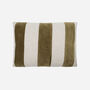 Amber Linen And Velvet Cushion In Olive, thumbnail 2 of 4