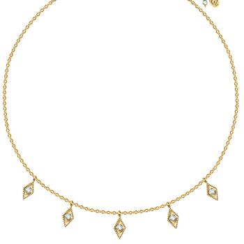 Medina Charm Gold Vermeil Blue Topaz Necklace, 2 of 11
