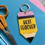 Personalised Best Teacher Thank You Pencil Keyring, thumbnail 2 of 3