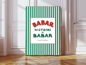 Babar The Elephant Set Of Two Green Art Prints, 2 of 3
