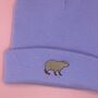 Capybara Embroidered Beanie Hat, thumbnail 1 of 3