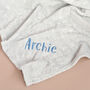 Personalised Grey Embossed Letters Blanket For Baby, thumbnail 5 of 9