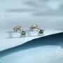 Tiny Emerald Green Cz Star Stud Earrings, thumbnail 2 of 12