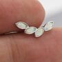 Opal Marquise Crawler Earrings In Sterling Silver, thumbnail 9 of 12