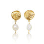 Pearl Drop Earrings With Disc Fitting, thumbnail 2 of 3