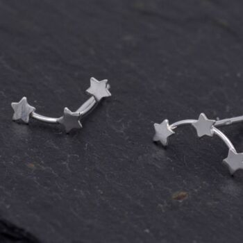 Tiny Star Trio Constellation Dainty Stud Earrings, 3 of 11