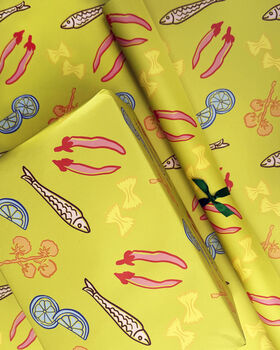 Green Postcard Pattern Gift Wrap, 2 of 8