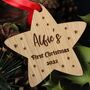 Baby’s First Christmas Star Ornament – Engraved Keepsake Gift, thumbnail 3 of 5