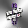 Large You Are Safe With Me Enamel Lapel Pin, Safety Pin Lgbtqia+ Ally Badge, Gay Pride Awareness Gift, thumbnail 3 of 8