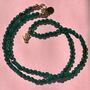Solene Green Bead Necklace With Small Hand Detail, thumbnail 6 of 9