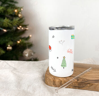 A Sketchy Christmas Personalised Tumbler, 3 of 3