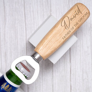 Personalised Wedding Wooden Bottle Opener Engraved, 5 of 7