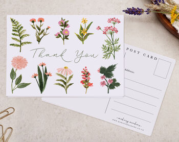 Wild Flowers Thank You A6 Postcard Pack, 2 of 3