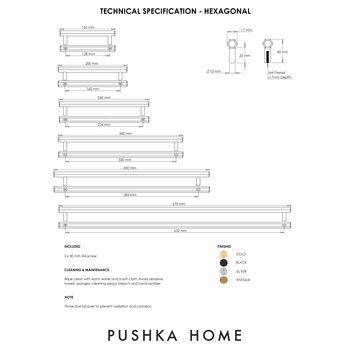 Solid Brass Black Hexagonal Cabinet Pull Handles, 2 of 11