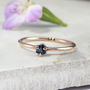 Delfina 9ct Rose Gold Petite Sapphire Boho Ring, thumbnail 2 of 5