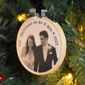 1st Christmas As Mr And Mrs Personalised Decoration, 2 of 5