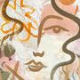 ‘Flora’, Boho Abstract Face Art Print, thumbnail 5 of 7