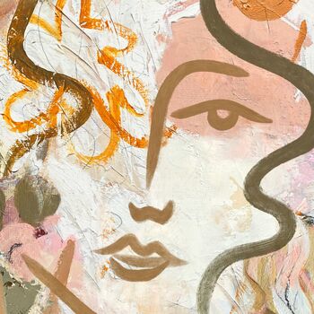 ‘Flora’, Boho Abstract Face Art Print, 5 of 7