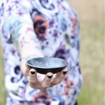 11th Anniversary Gift; Steel Hammered Ring Bowl, 7 of 9