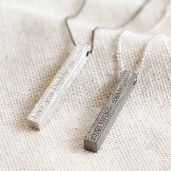 Men's Personalised Brushed Bar Necklace, 3 of 10