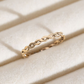 Gold Filled Woven Twist Ring, 2 of 10